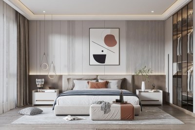 现代卧室3D模型下载